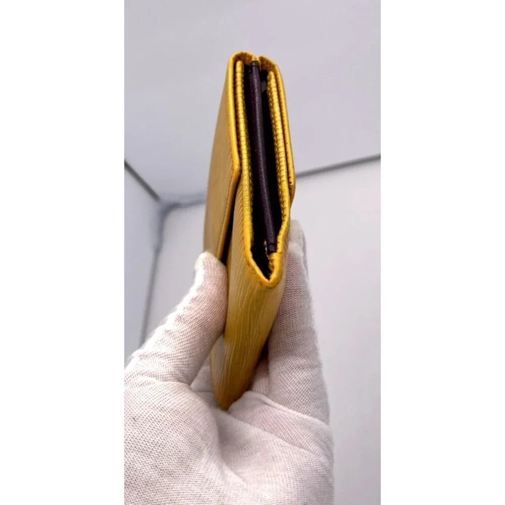 LOUIS VUITTON Portefeiulle Elise Yellow Epi Leather Credit Trifold Wallet France - Picture 9 of 13